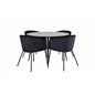 Silar Dining Table - Round 100 cm - "Wood Look" Melamine / Black Legs+Berit Chair - Black / Black Velvet_4