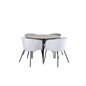 Silar Dining Table - Round 100 cm - "Wood Look" Melamine / Black Legs+Berit Chair - Black / Light Grey Velvet_4