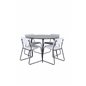 Silar Dining Table - Round 100 cm - Black Melamine / Black Legs+Kenth Chair - Black / Light Grey Velvet_4