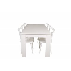 Lind Dining Table 180*90*H78 - White, Mariannelund Windsor Chair - White_6