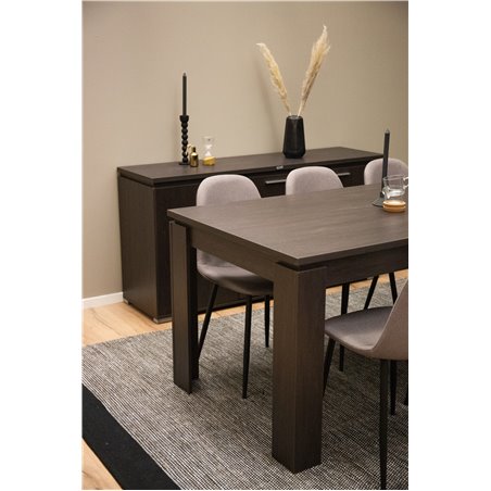 Lind Dining Table 180*90*H78 - Black Oak, Polar Dining Chair - Grey / Black_6