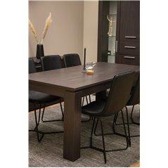 Lind Dining Table 180*90*H78 - Black Oak, X-Dining Chair - Black / Black_6