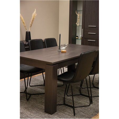 Lind Dining Table 180*90*H78 - Black Oak, X-Dining Chair - Black / Black_6