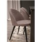 Lind Dining Table 180*90*H78 - Black Oak, Velvet Dining Chair Corduroy - Pink / Black_6