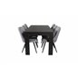 Lind Dining Table 180*90*H78 - Black Oak, Velvet Deluxe Dining Chair - Light Grey / Black_6