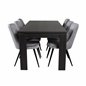 Lind Dining Table 180*90*H78 - Black Oak, Velvet Deluxe Dining Chair - Light Grey / Black_6