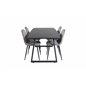 Inca Extentiontable - Black top / black Legs, Polar Dining Chair - Black legs / Light Grey Velvet (ersätter 19902-885)_4