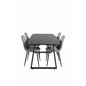 Inca Extentiontable - Black top / black Legs, Polar Dining Chair - Black legs / Light Grey Velvet (ersätter 19902-885)_4