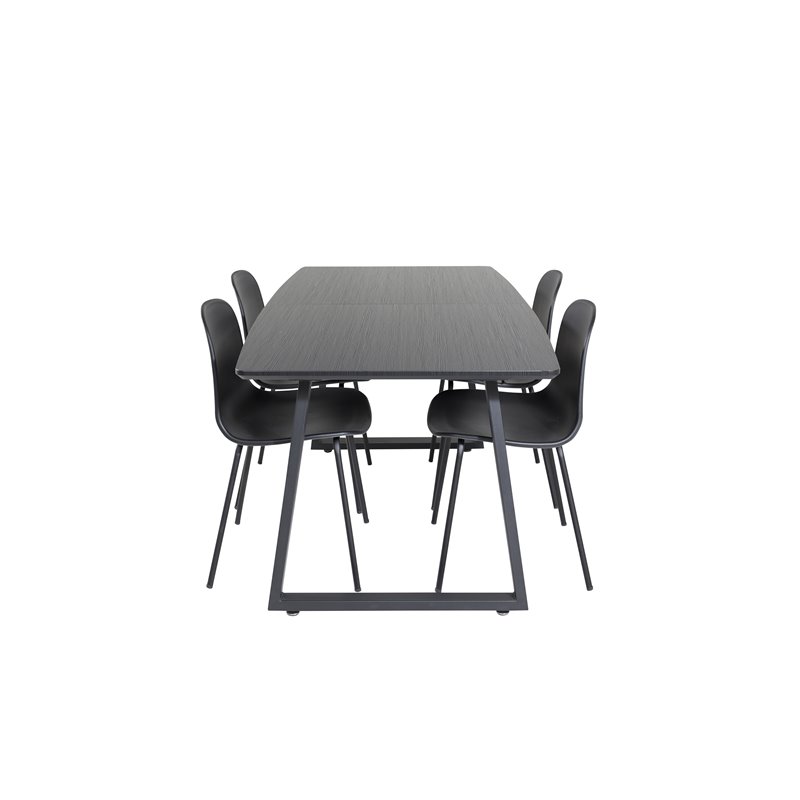 Inca forlængerbord - Sort top / sorte ben, Arctic Dining Chair - Sorte ben - Sort Pla stic_4