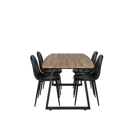 Inca Dining table - Wood / Black, Polar Dining Chair Black / black_4