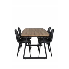 Inca Dining table - Wood / Black, Polar Dining Chair Black / black_4