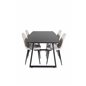 Inca Extentiontable - Black top / black Legs, Polar Dining Chair- Black legs / Beige Velvet (ersätter 19902-880)_4