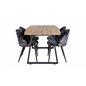 Inca Dining Table - 160/200*85*H75 - Oak / Black, Velvet Dining Chair -  Black Flower fabric_4