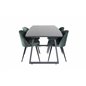 Inca Extentiontable - Black top / black Legs, Velvet Dining Chair - Green / Black_4