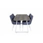 Inca Extentiontable - grey "oak"  / white Legs, Plaza Dining Chair - White Legs - Blue Fabric_4