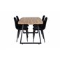 Inca Dining Table - 160/200*85*H75 - Oak / Black, Polar Diamond Dining Chair - Black Legs - Black Velvet_4