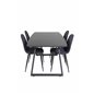 Inca Extentiontable - Black top / black Legs, Polar Dining Chair - Black Legs - Black Fabric_4