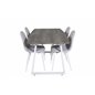 Inca Extentiontable - grey "oak"  / white Legs, Polar Dining Chair - White Legs - Light Grey Fabric_4