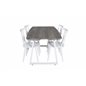 Inca Extentiontable - grey "oak"  / white Legs, Mariannelund Windsor Chair - White_4