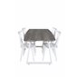 Inca Extentiontable - grey "oak"  / white Legs, Mariannelund Windsor Chair - White_4