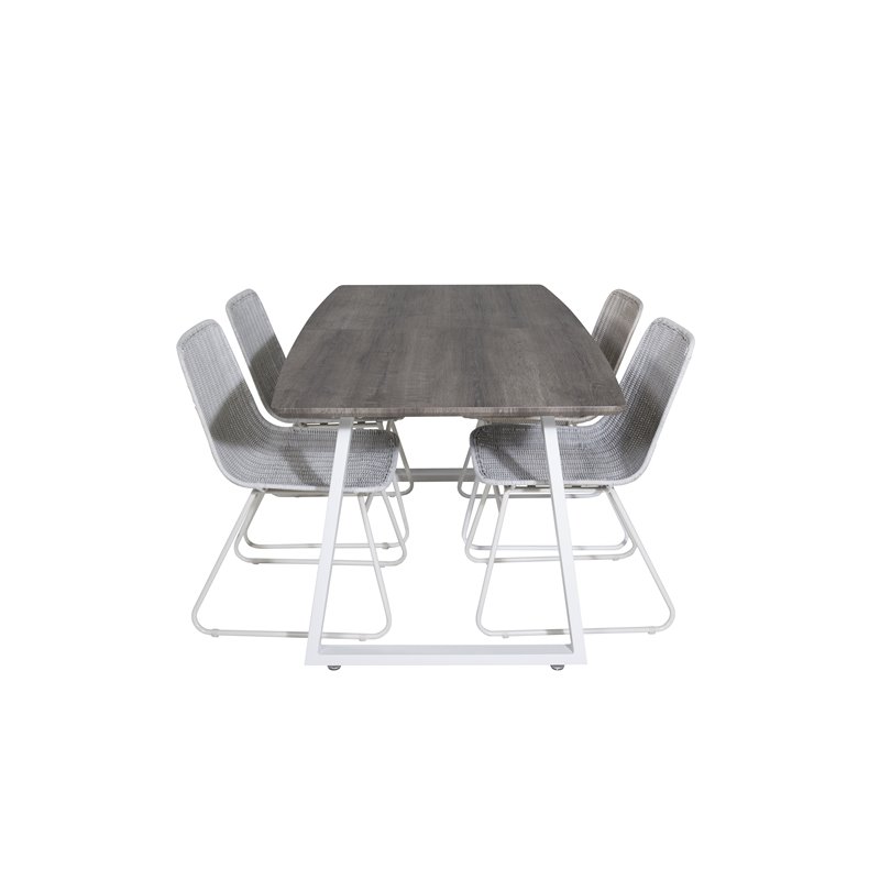 Inca Extentiontable - harmaa "tammi" / valkoinen Jalat, Cirebon-ruokailutuoli - White Wash_4