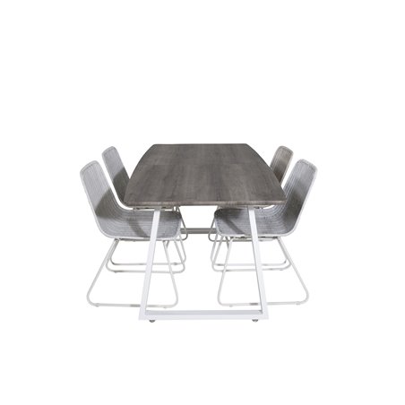 Inca Extentiontable - harmaa "tammi" / valkoinen Jalat, Cirebon-ruokailutuoli - White Wash_4