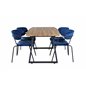 Inca Dining Table - 160/200*85*H75 - Oak / Black, Arrow armchair - Black Legs - Blue Velvet_4