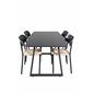 Inca Extentiontable - Black top / black Legs, Polly Dining Chair - Nature / Black_4