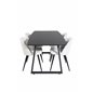 Inca Extentiontable - Black top / black Legs, Velvet Dining Chair Corduroy - Beige / Black_4