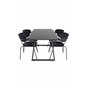 Inca Extentiontable - Musta toppi / mustat jalat, Arrow-nojatuoli - Mustat jalat - Black Velvet_4