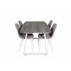 Inca Extentiontable - grey "oak"  / white Legs, Polar Dining Chair - Grey / White_4