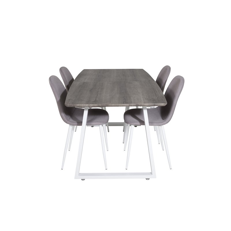 Inca Extentiontable - grey "oak"  / white Legs, Polar Dining Chair - Grey / White_4