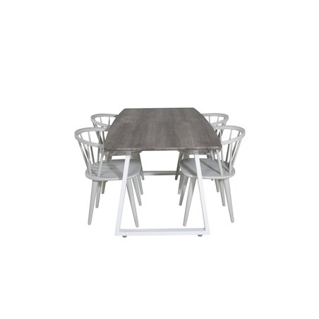 Inca Extentiontable - grey "oak"  / white Legs, Bullerbyn Windsor Dining Chair - Grey_4