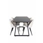 Inca Extentiontable - Black top / black Legs, Velvet Dining Chair - Beige / Black_4