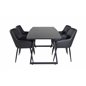 Inca Extentiontable - Black top / black Legs, Comfort Dining Chair - Black / Black_4