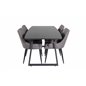 Inca Extentiontable - Black top / black Legs, Plaza Dining Chair - Dark Grey / Black_4