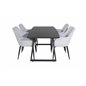 Inca Extentiontable - Black top / black Legs, Comfort Dining Chair - Grey / Black _4