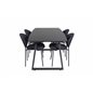 Inca Extentiontable - Black top / black Legs, Vault Dining Chair - Black Legs - Black Fabric_4