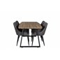 Inca Dining Table - 160/200*85*H75 - Oak / Black, Plaza Dining Chair - Dark Grey / Black_4