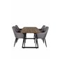 Inca Dining Table - 160/200*85*H75 - Oak / Black, Comfort Dining Chair - Grey / Black_4