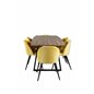 Inca Dining Table - 160/200*85*H75 - Oak / Black, Velvet Dining Chair - Yellow / Black_6