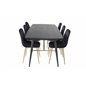 Gold Extention table - 180/220*85*H76 Black Veneer - Black legs - Brass details, Polar Dining Chair - Black / Brass_6