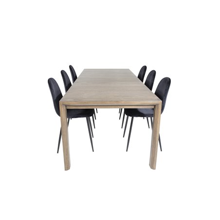 Slider Extention Table - Smoked Oak - 170, 40, 40cm , Polar Dining Chair - Black legs / Black Velvet (ersätter 19902-888)_6