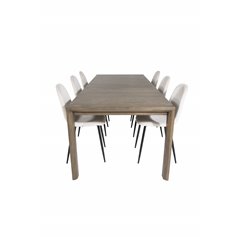 Slider Extention Table - Smoked Oak - 170, 40, 40cm , Polar Dining Chair- Black legs / Beige Velvet (ersätter 19902-880)_6