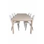 Slider Extention Table - White Wash - 170, 40, 40cm , Polar Fluff Dining Chair - Black Legs - White Teddy _6