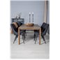 Slider Extention Table - Smoked Oak - 170, 40, 40cm , Velvet Deluxe Dining Chair - Black Legs - Black Fabric_6