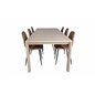 Slider Extention Table - White Wash - 170, 40, 40cm , Polar Dining Chair - Brown / Black _6