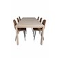 Slider Extention Table - White Wash - 170, 40, 40cm , Polar Dining Chair - Brown / Black _6