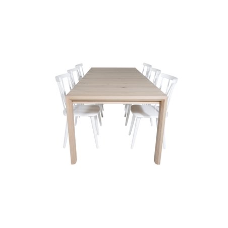 Slider Forlængerbord - White Wash - 170, 40, 40cm, Mariannelund Windsor Stol - Hvid_6