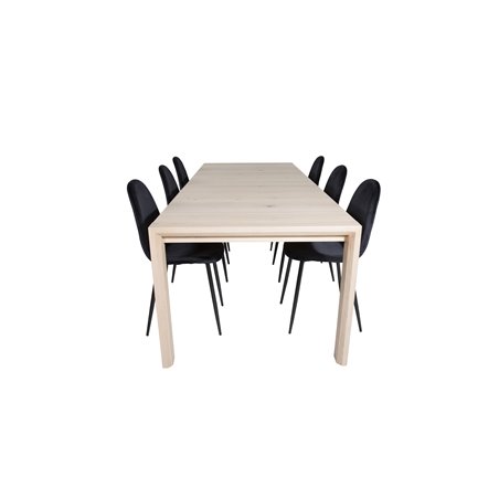 Slider Extension Table - White Wash - 170, 40, 40 cm, Polar-ruokailutuoli - Mustat jalat / Black Velvet (korvaa 19902-888) _6